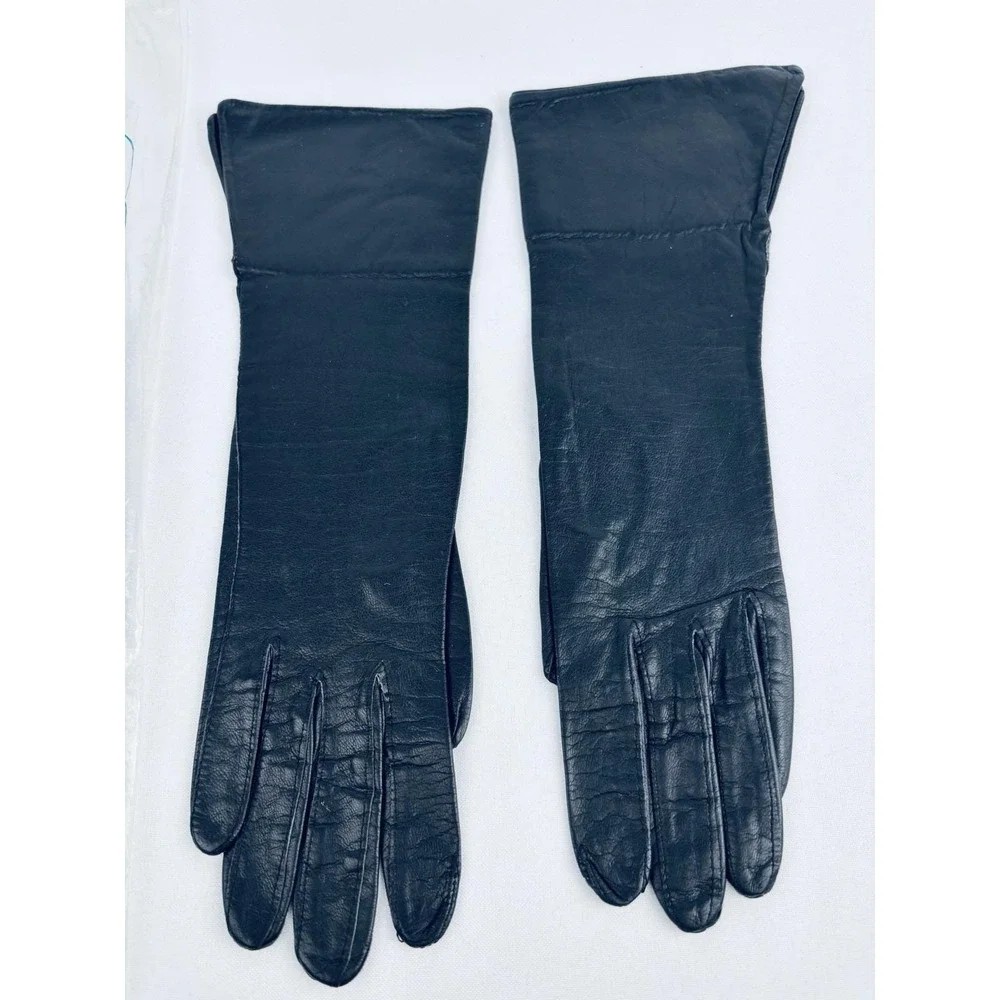 Vintage Black Leather Gloves Size 6 Van Raalte? Opera Classy Chic Driving